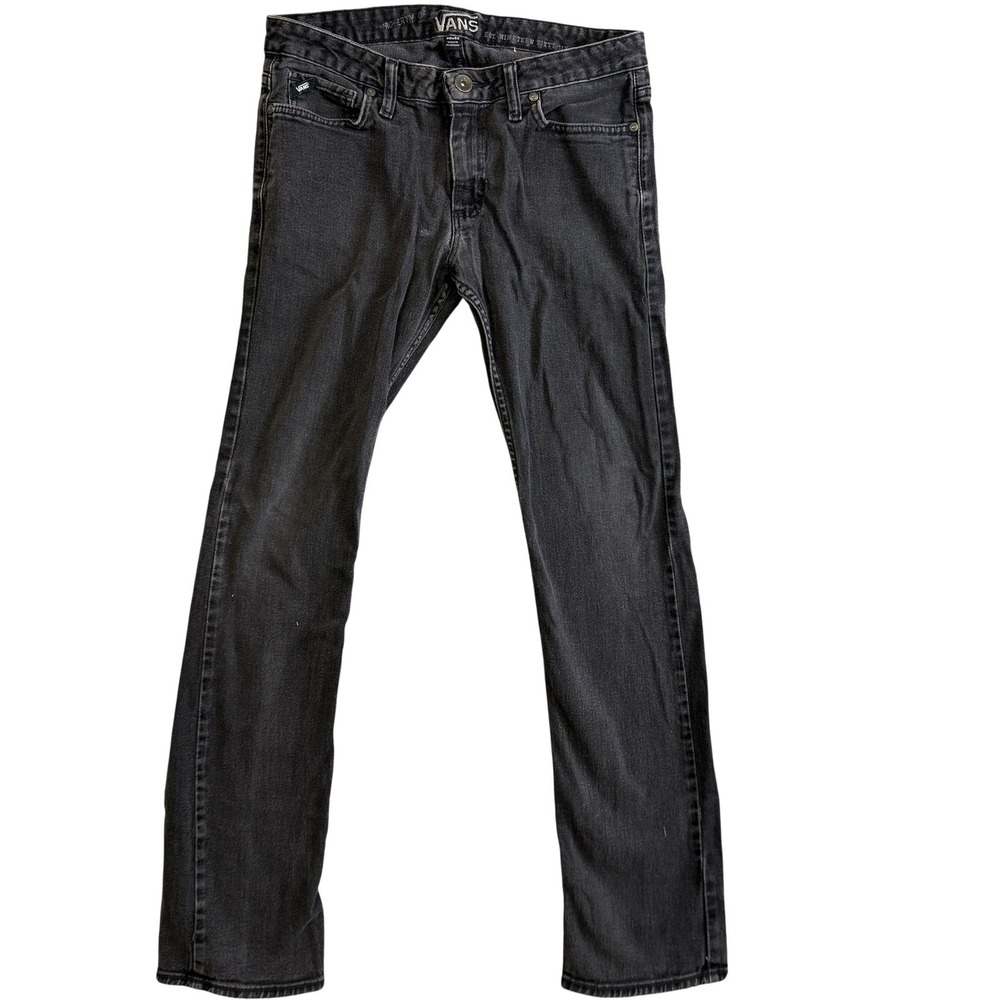 Vans Jeans Mens 30x32 Black Charcoal Wash Slim Skinny Stretch Denim VN-ONEKBLK
